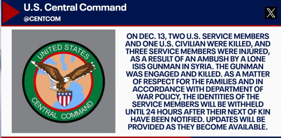 ISIS Attack Against US Troops in Syria killed 2 US soldiers and a civilian interpreter