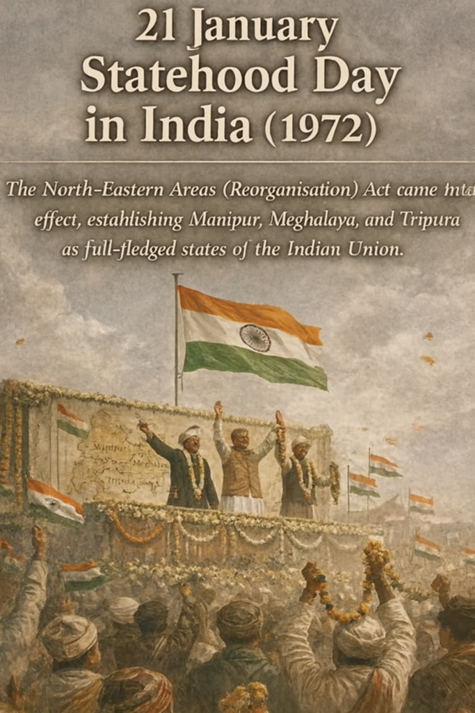 Tripura, Meghalaya and Manipur Statehood Day: 21st January 1972 Historic Celebration