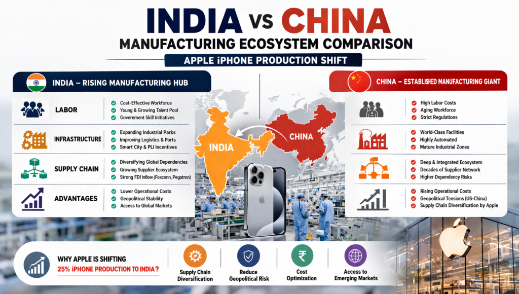 Apple Shifts 25% of iPhone Production to India: A Strategic Break from China