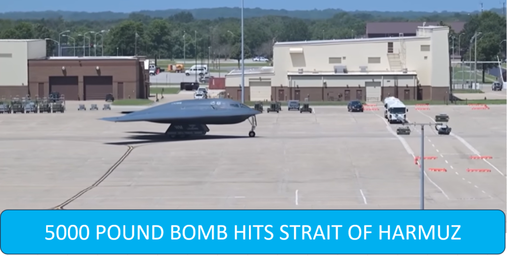 US Strikes Iranian Missile Bunkers Near Strait of Hormuz With 5,000-Pound Bombs