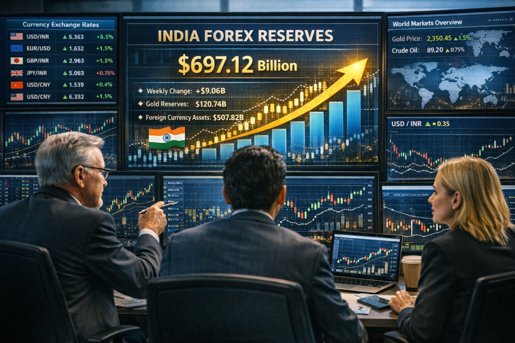 India Forex Reserves Surge to $697B, RBI Reports