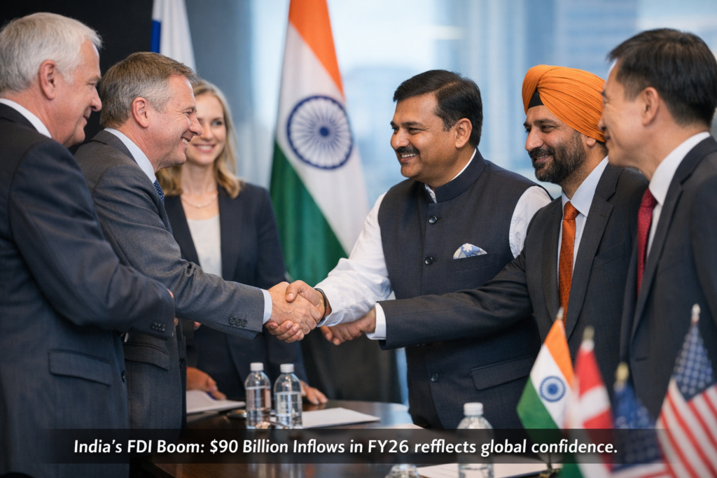 India’s FDI Boom: $90 Billion Inflows FY26