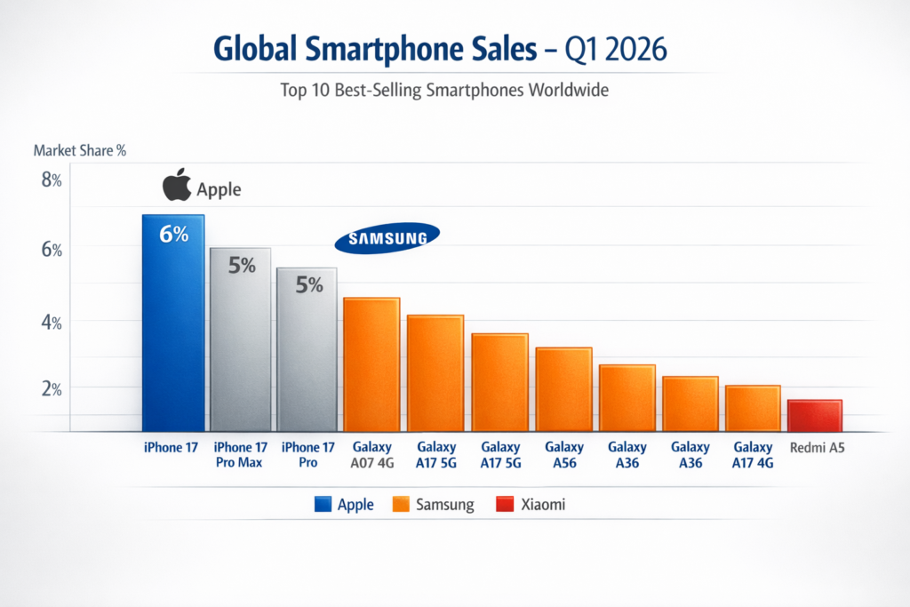 iPhone 17 Tops Charts: World’s #1 Phone Q1 2026