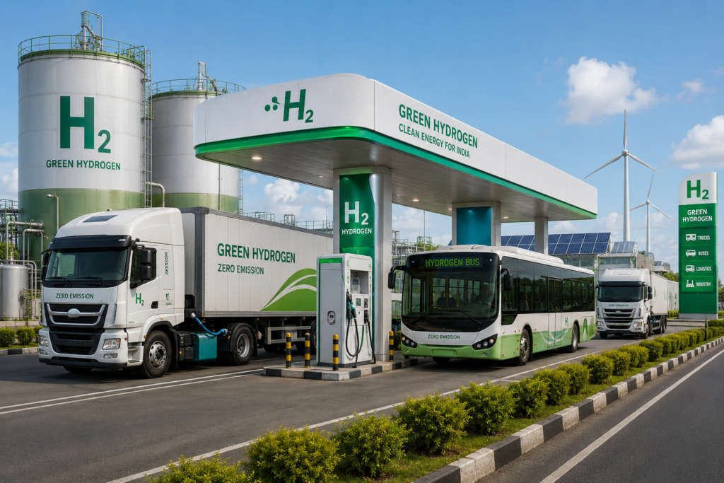 India’s Hydrogen Push: 10 Roads Pilot Green Trucks & Buses