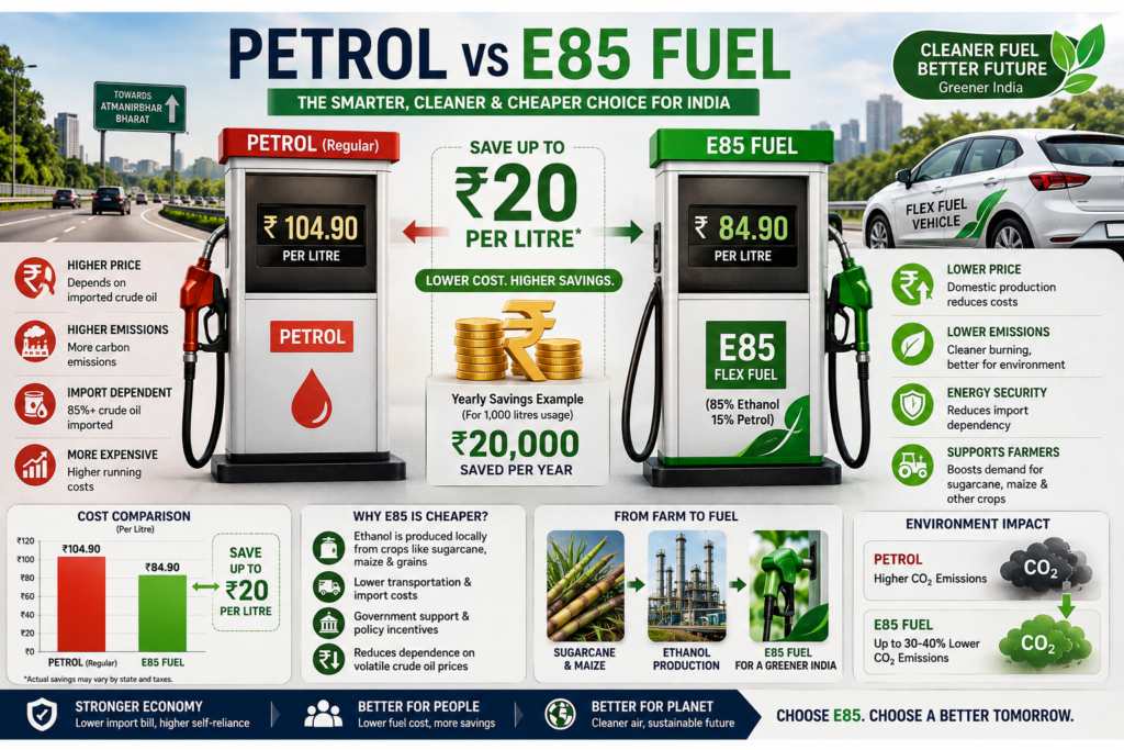 India’s E85 Petrol Launch: Save ₹20 Per Litre