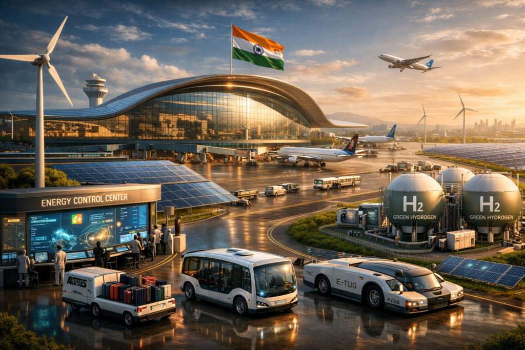 India Powers 104 Airports with 100% Renewable Energy