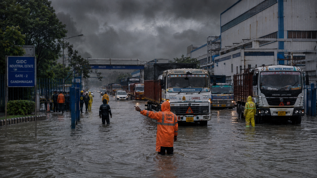 Heavy Rain Gujarat: 3 Cities Flooded, Red Alert Issued