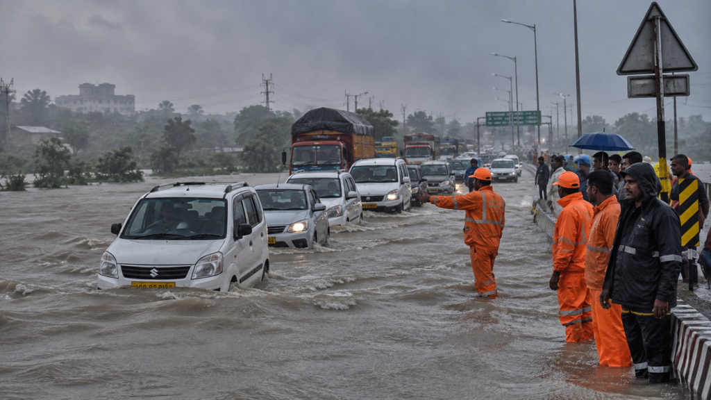 Heavy Rain Gujarat: 3 Cities Flooded, Red Alert Issued